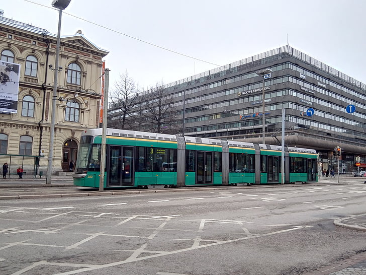 tram, rue, Finlande, architecture, scène urbaine, l’Europe, téléphérique