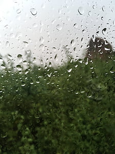 雨滴, 玻璃, 水滴