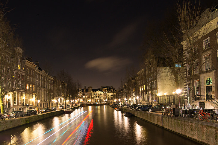 Amsterdam, båt, Canal, Nederländska, turism, slutare, resor
