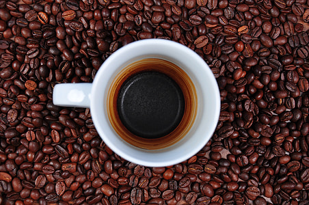 咖啡, 空杯, 咖啡豆, 咖啡杯, 咖啡样品, 豆, 棕色