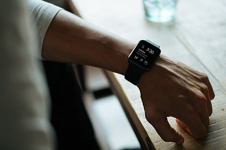 Apple Watch, SmartWatch, se, iført, person, håndleddet, Apple