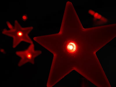 hviezdy, svetlo, LED, osvetlenie, elektrickej energie, červená, plast
