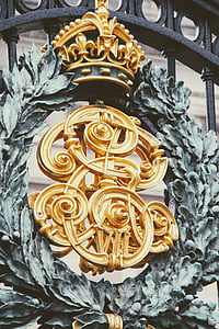 Londres, Palais de Buckingham, en détail, clôture, Royaume-Uni, Palais, Or
