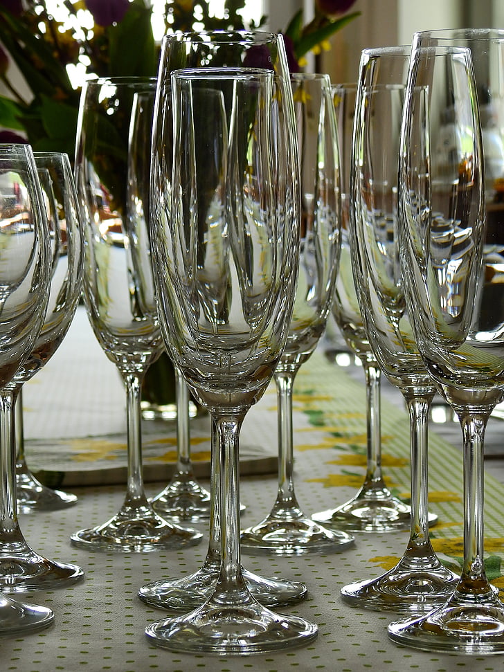 celebration, celebrate, birthday, easter, champagne, glasses, tableware