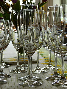 šventė, švęsti, gimtadienis, Velykų, šampanas, akiniai, stalo reikmenys
