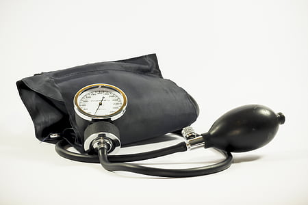 negre, mesurador de pressió de sang, Tensiòmetre, equips, calibre, salut, instrument