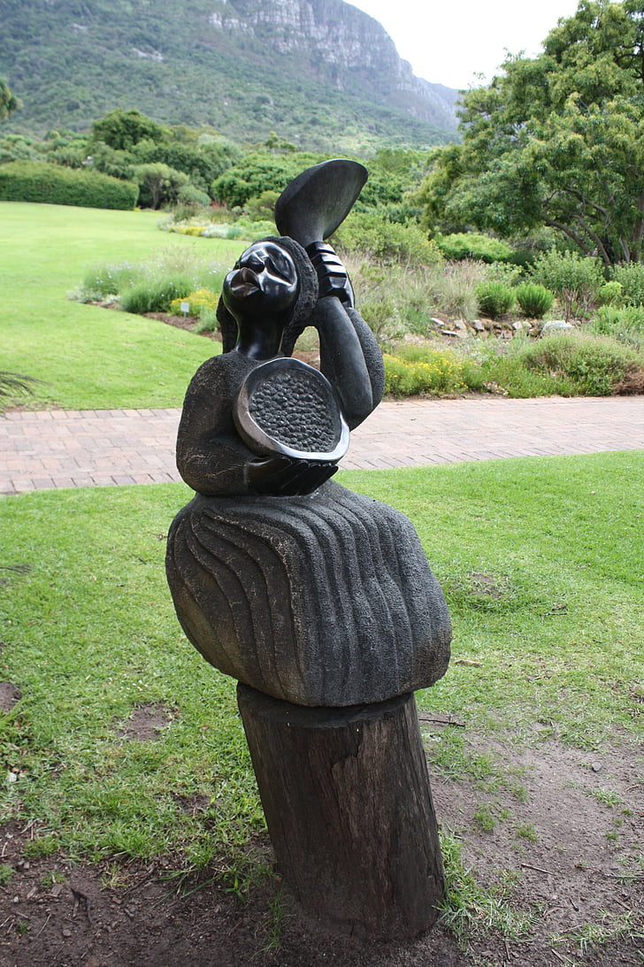 Sydafrika, Cape town, Kirstenbosch, Botanisk have, figur, skulptur, græs