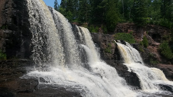 Wodospad, Gooseberry falls, Minnesota, agrest