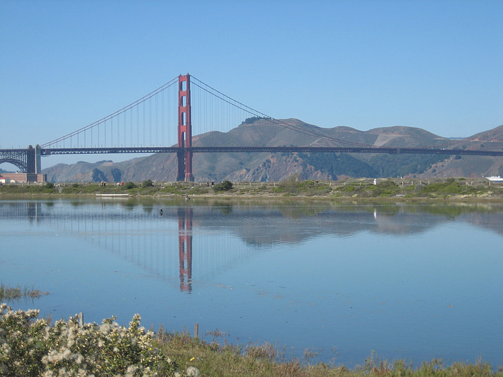 Golden gate-bron, San francisco, platser av intresse, Kalifornien, Bridge, hängbro, floden