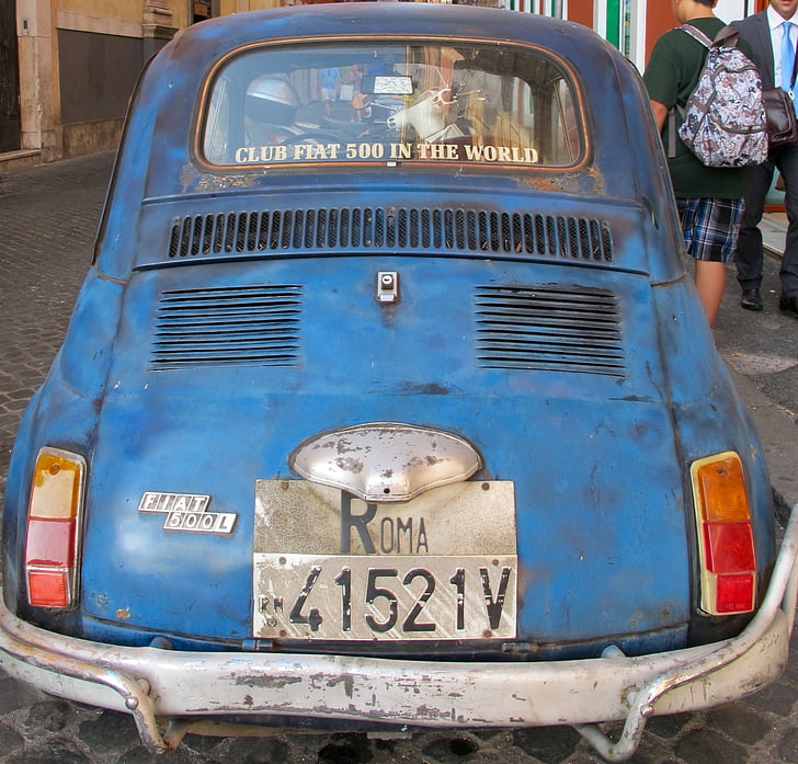 Fiat, Cinquecento, 500, bil, klassisk, Italia, Roma