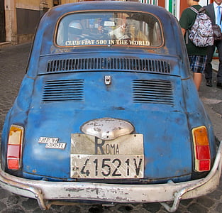 Fiat, Cinquecento, 500, automobilių, klasikinis, Italija, Roma