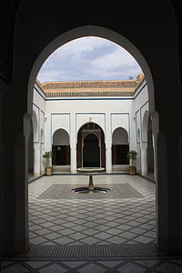 arquitetura, arco, entrada, Marroc, África, pátio