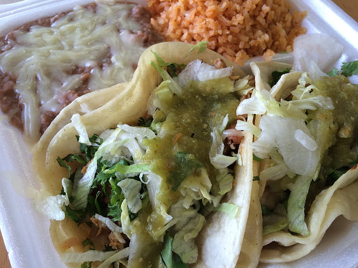 Taco, rizs, bab, Mexikói, ebéd, élelmiszer, Thaiföld