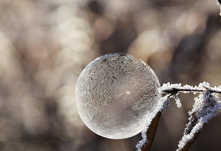 labda, gyönyörű, blur, fióktelep, közeli kép:, hideg, kristályok