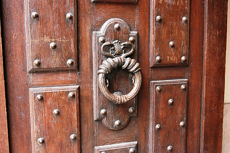 Дверной молоток, двери, деревянные двери, Вход