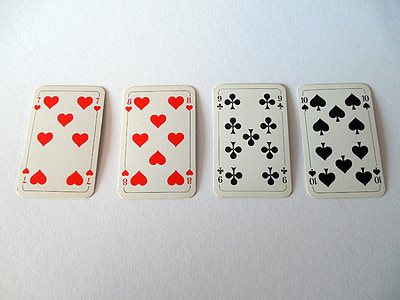 kort, spelkort, PIK, hjärtat, skat, diamanter, Cross