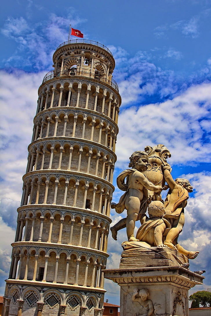 Пиза, кула, Наклонената кула, Италия, Тоскана, сграда, места на интереси