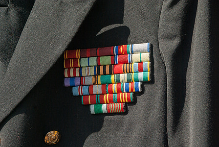 seragam, militer, dekorasi, medali, Marin