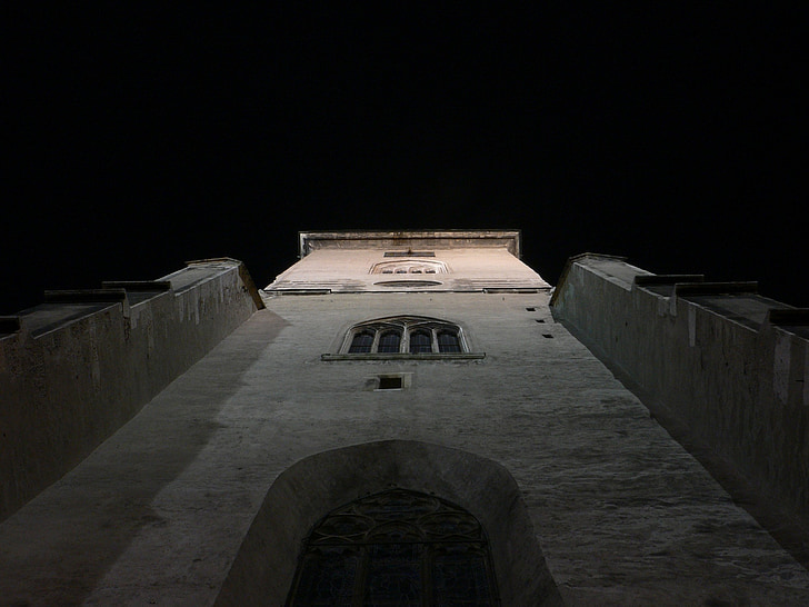 Slovākija, Bratislava, naktī, tornis, arhitektūra, slavena vieta