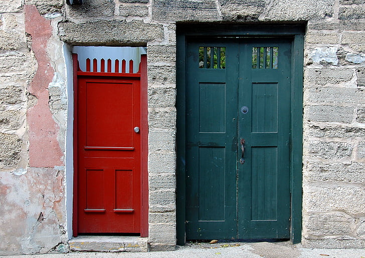 vanhat ovet, ovi, historiallinen, St augustine, Florida, Vintage, sisäänkäynti