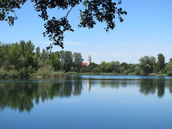 fishing pond, ketsch, lake, water, fishing, glassy, reflection
