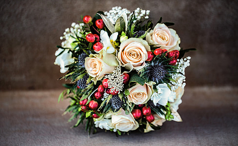 wedding, bouquet, flower, rose, floral, spring, valentine
