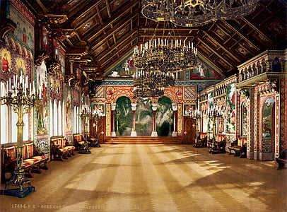 Neuschwanstein, Κάστρο, η αίθουσα του τραγουδιστή, Βαυαρία, μπαρόκ, ρωμανικός αναβίωση, Παλάτι