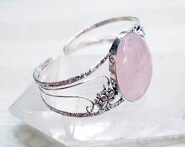 jewelry, rose quartz, pink, cuff, stone, bracelet, gemstone
