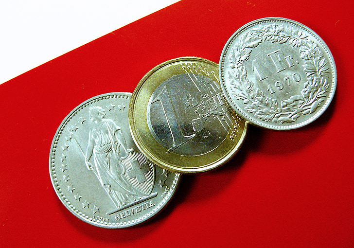 швейцарських франків, Швейцарія, гроші, Швейцарський франк, виду, монети, готівкою