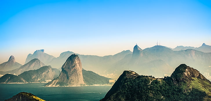 Rio de janeiro, Olimpiade 2016, Niterói, Brasil, Kristus sang Penebus, pegunungan, Bay