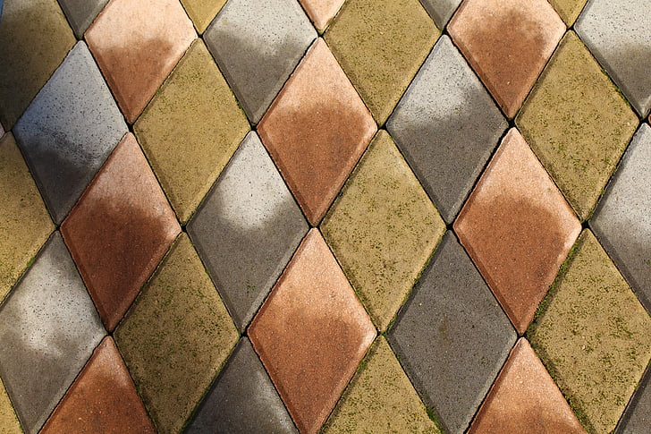 diamond-shaped tiles, tiles, flooring, coatings