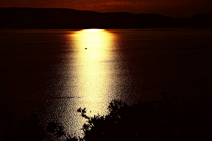Lago balaton, puesta de sol, naturaleza