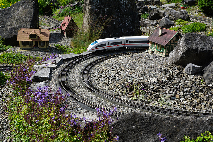 miniature, railway, nature, train, transport, seemed, mainau