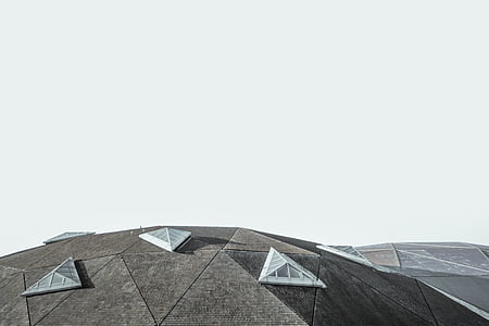 osoba, užívat, Foto, černá, beton, střecha, Délka dne