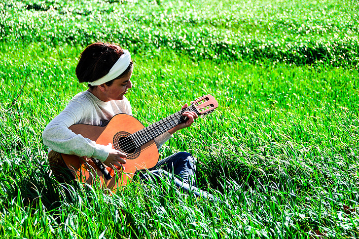 mergaitė, gitara, Ispanų