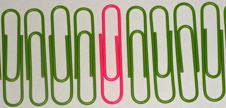 clipes de papel, negócios, escritório, verde, -de-rosa, clipe de papel, símbolo