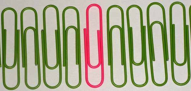 paperclips, business, office, green, pink, paperclip, symbol