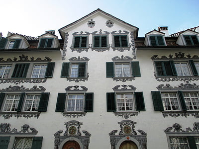 architecture, building, scherbhaeuser, federal protection, facade, window, historically