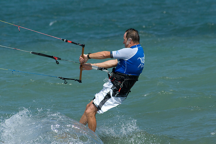 kite surfingu, sporty wodne, Jezioro