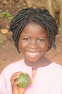 Děvče, dítě, Bubaque, Afrika, černá, Guinea, kultura