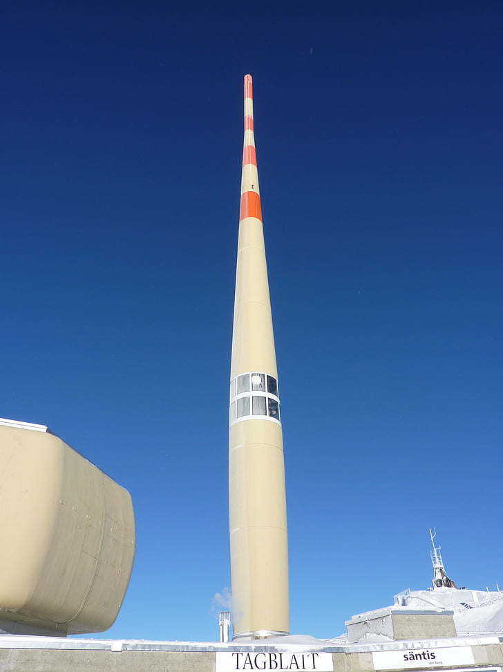 säntis, switzerland, cell towers, sky, blue, antennas, telecommunications masts