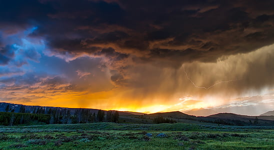 Yellowstone, Nacionalni park, Wyoming, krajolik, slikovit, planine, Divljina