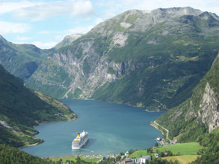 Fjord, Norwegia, alam, pemandangan