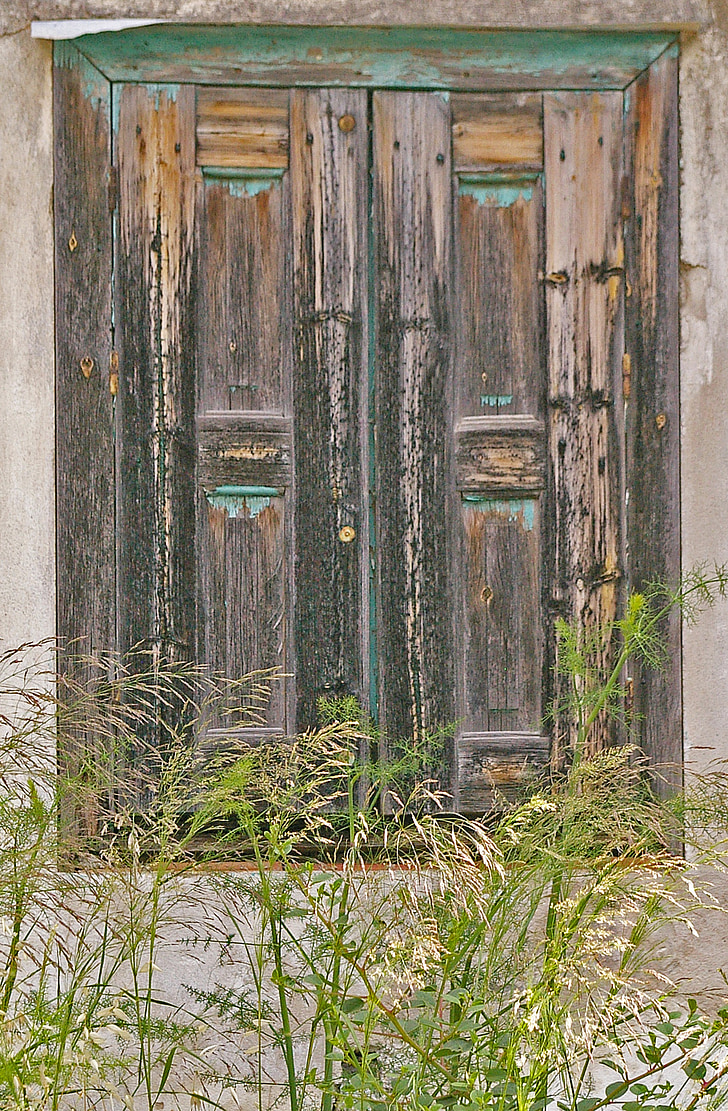 Samos, Grekland, gamla fönster, nostalgi, fönsterluckor, trä, Holiday