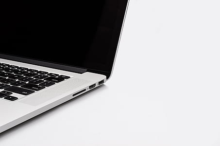 negre i blanc, ordinador, dispositiu, electrònica, teclat, portàtil, MacBook