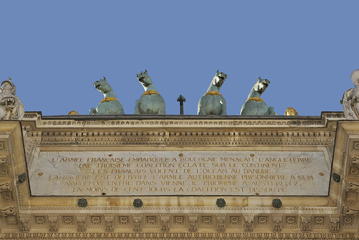 Тріумфальна арка, Париж, напис, скульптури, Пам'ятник, знаменитий, Тріумф