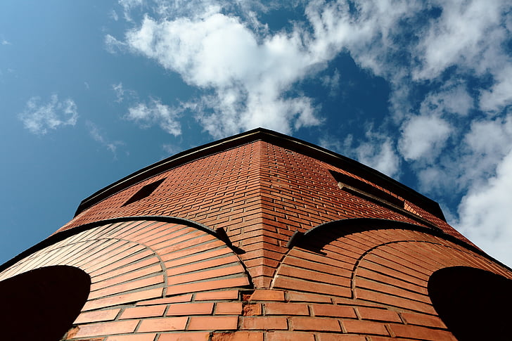 building, bricks, wall, architecture, heaven, roof, sky