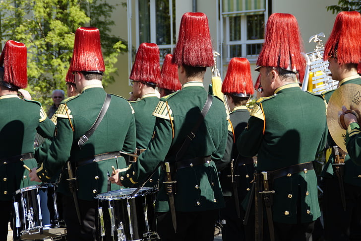 Brass band, muziekband, Beierse, uniform, kostuum, Kapel, optocht