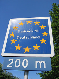 Европа, граница, Германия, щит, държава, държавната граница, синьо