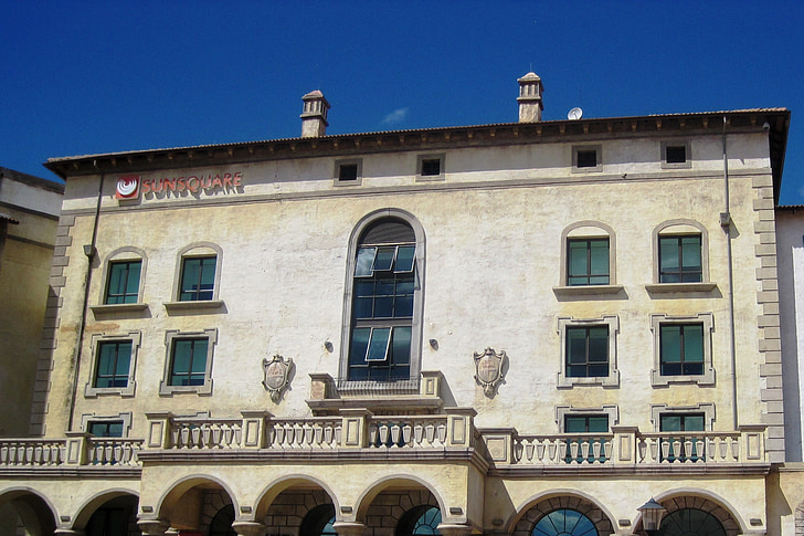 сграда, стена, висок, Неапол жълто бели, закален, Windows, арки